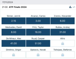 Quote BetFlag Atp Finals